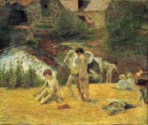Breton Boys Bathing by Paul Gauguin